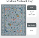 8x10 Area Rugs with Insect Print - Bug Rug Non-Shedding Stain Resistant Soft Carpet for Bedroom, Low Pile Ultra-Thin Machine Washable Carpet for Dining Room, Kids Nursery, Office (8'x10' Blue) by TinyTreasures Baby Boutique