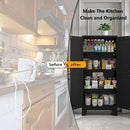 61" Balck Metal Kitchen Storage Cabinet, Kitchen Pantry Storage Cabinet with Doors and Shelves, Storage Cabinet with Adjustable Leveling Foot for Kitchen, Living Room and Dining Room by CozyNest Decor