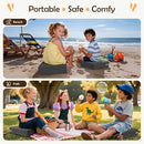Booster Seat for Kitchen Chair with Comfy Backrest and Adjustable Safety Buckles,Non-Slip Kid Toddler Booster Seat for Dining Table,Portable PU Travel Baby Booster Increasing Cushion Chair by TinyTreasures Baby Boutique