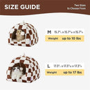 Lesure Cute Cat Beds for Indoor Cats - 2 in 1 Cat Cave Bed for Large Cats, House with Removable Washable Cushioned Pillow, Cozy Tent House with Non-Slip Bottom, Brown, 17.3 inches by CozyNest Decor