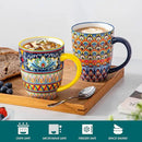 vancasso 16 oz Coffee Mugs Set of 6, Large Ceramic Mug with Handle, Boho Coffee Cups for Latte, Cappuccino & Hot Chocolate, Dishwasher & Microwave Safe Gift Set, Series SIMI by CozyNest Decor