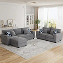 L Lengend Vansen Modular Sectional Sofa U Shaped Couch with Ottoman Modern Reversible Corner Sectional Couch for Living Room (Dark Grey, 2+3 with Ottoman) by CozyNest Decor