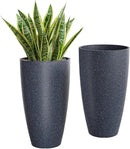 QCQHDU 21 inch Tall Planters for Indoor & Outdoor Plants, 2 Pack Sturdy Plant-Flower-Tree Pots for Front Porch Patio Deck Living Room Decor by GreenHaven Gardens