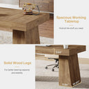 55" Executive Desk, Modern Wood Computer Desk Workstation Desk