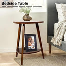 Modern End Table, Wood Side Table with Storage Shelf, End Table for Living Room, Small Side Tables for Small Spaces, Solid Wood Legs, Brown by CozyNest Decor