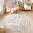 Wonnitar Pink Floral Round Rugs 5ft, Soft Circle Rug Non Slip Washable Round Carpet, Boho Non-Shedding Flower Distressed Circle Carpets for Bedroom Girls Room Nursery by TinyTreasures Baby Boutique