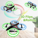 Dwi Dowellin 4.9 Inch Mini Drone for Kids Crash Proof LED Lights One Key Take Off Landing Flips RC Remote Control Small Drones Toys for Beginners Boys and Girls Adults Nano Quadcopter,Black by TinyTreasures Baby Boutique