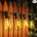 Gpatio 30ft Waterproof Patio Lights With 16 Dimmable Hanging Lights Globe ST38 Bulbs, 2700k Shatterproof Connectable For Backyard Gazebo Porch Garden Commercial Outside Decor by GreenHaven Gardens