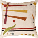 Kandinsky Contemporary Throw Pillow Cover - Cream | Modern Pillow Cases | Abstract Throw Pillows | Modern Boho Pillow | Abstract Chair Cushions | Hand Embroidered Cushion | Wool Size 18x18 by CozyNest Decor