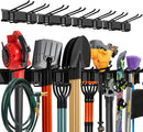 Garage Wall Organizer | 64" Heavy-Duty Tool Storage Rack | Adjustable Double-Layer Hooks | 400 lbs Capacity | Carbon Steel Wall Mount Holder for Shovels, Rakes, Ladders & Power Tools by GreenHaven Gardens