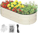WORKPRO 4x2x1ft Galvanized Raised Garden Bed Set, Rust & Corrosion Protection, Easy Assembly, Safe Edge, Ideal for Vegetables & Flowers, White by GreenHaven Gardens