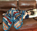 UKELER Boho Sherpa Throw 60'' x 50''- Bohemian Soft Plush Flannel Throw Blankets for Bed/Couch/Sofa/Office/Camping by CozyNest Decor