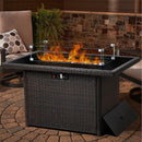 LayinSun 44" Propane Gas Fire Pit Table, 55000 BTU Rectangular Fire Pit with Glass Wind Guard for Outside Patio Deck Garden Backyard by GreenHaven Gardens