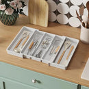 Lifewit Utensil Organizer for Kitchen Drawers, Expandable from 13‘’ to 22.4'', 15'' Depth, Plastic Cutlery Silverware Flatware Holder, Spatula Tools and Gadgets Storage, Large, White by CozyNest Decor