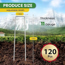 Landscape Staples Galvanized 10 Inch 120 Pcs, Metal Garden Stakes 1.6 Inch, Garden Staples for Lawn 11 Gauge by CozyNest Decor