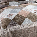 NEWLAKE Quilt Bedspread Sets-Checkered Floral Reversible Coverlet Set,Queen Size by CozyNest Decor