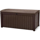 Keter Outdoor Storage Deck Box, for Patio, Backyard & Garden, Borneo, 110 Gallon, Brown - Lockable, Organizing, and Waterproof Plastic Container Bench by GreenHaven Gardens