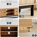 Brown Mid Century Modern TV Stand, Wood Fluted Living Room TV Stands with Storage Sliding Doors, Desert-Inspired Design MCM Entertainment Center for 55 60 65 70 75 55+ 60+ 65+ 70+ Inch by CozyNest Decor