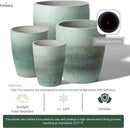 Emissary Bullet 18 in. Coastal Splash Ceramic Round Planter (18 in. L x 18 in. W x 21 in. H) with Drainage Hole by CozyNest Decor