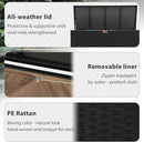 Super Patio Outdoor Patio Storage Box Waterproof, 120 Gallon Large Deck Box Wicker Storage Bin for Cushions, Garden Tools, Black by CozyNest Decor