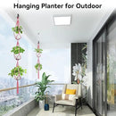 USLAI Macrame Plant Hanger Indoor Outdoor, Up to 4-15 inch Pot, Heavy 20lb Planters, Extra Long Strong Hanging Planter Basket Holder, Boho Home Decor, 49+72 Inch, Pink (POTS NOT Included) by GreenHaven Gardens