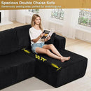HYJT-H&K Modular Sectional Sofa Cloud Secttional Couch, 132" Comfy U Shaped Couches for Living Room, Deep Seat Memory Foam Fluffy Plush Corduroy Boneless Couch Sectionals with Chaise, Black by CozyNest Decor