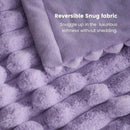 Cozy Bliss Faux Fur Throw Blanket for Couch, Cozy Warm Plush Striped Blanket for Sofa Bedroom Living Room, 50 * 60 Inches Lavender Purple by CozyNest Decor