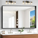 Black Bathroom Mirror, 36x48 Inch Rectangular Deep Frame Mirror, Large Wall Mounted Bathroom Vanity Mirror Over Sink for Bedroom,Restroom, Living Room, Hangs Vertically or Horizontally by CozyNest Decor