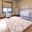 ONASAR Rugs for Living Room Bedroom, 5x8 Washable Fluffy Pink and Grey Area Rug, Geometric Boho Soft Plush Shaggy Fuzzy Floor Carpet for Nursery Kids Girls Boys Teen Dorm Home Decor Aesthetic by TinyTreasures Baby Boutique