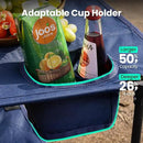 Folding Camping Table, Portable Outdoor Picnic Table, Rectangular Lightweight Camp Table with Storage, Cup Holder and Carry Bag for Barbeque Beach Camping and Tailgate by GreenHaven Gardens