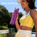 Insulated Water Bottle with Straw Stainless Steel Water Bottle, Leak-Proof, BPA-Free, Double Wall Vacuum Keeps Cold for 24 Hours for Sports, Travel, School (18 oz, Bright Magenta) by CozyNest Decor