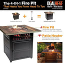 DualHeat by Endless Summer, The Harris, 38" Square Propane Gas Outdoor Fire Pit/Patio Heater by GreenHaven Gardens