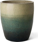 Emissary Bullet 18 in. Bayside Green Ceramic Round Planter (18 in. L x 18 in. W x 21 in. H) with Drainage Hole by CozyNest Decor