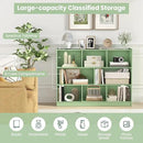 Tangkula 8-Cube Bookcase, Wood 3 Tier Open Storage Bookshelf, Modern Multipurpose Display Cabinet for Living Room, Study, Reading Nook, 48 x 12.5 x 36.5 Inch (Green) by CozyNest Decor