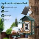 SOLIOM Solar Bird Feeder with Camera for Outdoors - AI Smart Birdhouse, 2K Live View & Instant Alerts, Squirrel Proof - Perfect Bird Watching Gift (Green) by GreenHaven Gardens