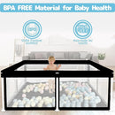 TOREVSIOR Foldable Baby Playpen with Mat, 50"×50" Collapsible Play Pen for Babies and Toddlers, Indoor & Outdoor Kids Safety Play Pen, Portable Play Yard, Foldable Baby Playpen with 50 Ocean Balls by TinyTreasures Baby Boutique