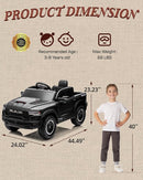 12V Licensed Ram 1500 Ride on Toy for Kids, Toddler Ride on Pickup Truck with Parent Remote Control, Electric Car for Kids with Truck Bed Storage, 3 Point Safety Belt (Black) by TinyTreasures Baby Boutique