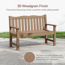Outdoor Bench, 2-Person Poly Lumber Garden Bench, All-Weather Outside Bench with 800 lbs Weight Capacity, Never Rot or Fade, Looks Like Real Wood, Teak by GreenHaven Gardens
