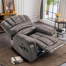 VIVIJASON Large Dual OKIN Motor Lay Flat Sleeper Lift Recliner Chair with Heat & Massage for Elderly, Infinite Position Electric Power Recliner with 2 Remote Controls, Side Pockets & USB Ports, Gray by CozyNest Decor