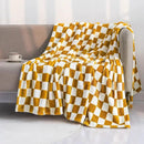LOMAO Throw Blankets Flannel Blanket with Checkerboard Grid Pattern Soft Throw Blanket for Couch, Bed, Sofa Luxurious Warm and Cozy for All Seasons (Yellow, 60"x80") by CozyNest Decor