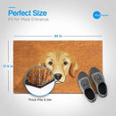 PLUS Haven Coco Coir Door Mat with Heavy Duty Backing, Natural Welcome Bull Dog Doormat, 17.5”x 30” for Entrance, Front Porch, Easy to Clean Entry Mat, Outdoor and Indoor Uses by CozyNest Decor
