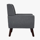 UIXE Accent Chair, Fabric Upholstered Armchair for Living Room, Comfy Arm Chair Single Sofa Bedroom Side Reading Seat - Flax Gray by CozyNest Decor