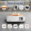 SereneLife Propane Fire Pit Table, 40,000 BTU Outdoor Square Gas Fire Pit with Cover, Weather-Resistant Metal, Adjustable Flame, Lava Rock Set, Ideal for Patio, Backyard & Terrace (30” x 30” x 11”) by GreenHaven Gardens