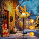 Fairy Moon Solar Lights Outdoor Garden Gifts for Mom Yard Decorations Stakes Lights, Waterproof LED Outside Backard Decor, Lawn Patio Ornaments, Mothers Day Birthday Gifts for Mom (Gold,1Pack) by CozyNest Decor