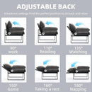 YISHENG Accent Chair with 6-Angle Adjustable Backrest, Chenille Fabric Living Room Chair Upholstered Lounge Chair, Modern Chair Cozy Reclining Chair for Reading Room, 1PC Gray by CozyNest Decor