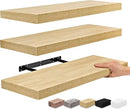 Sorbus Floating Shelves for Wall - 24" Bathroom Shelves, Wall Decor for Bedroom, Kitchen, Living Room, Home Decor & Book Storage - Mounted Floating Shelf with Invisible Brackets (Maple Wood, 3 Pack) by CozyNest Decor