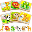 Benresive Wooden Toddler Puzzles, 6pcs Animal Montessori Toys for 1-3 Year Old Boys & Girls, Learning Educational Preschool Toys, Great Gifts for 1 2 3 Year Olds by TinyTreasures Baby Boutique