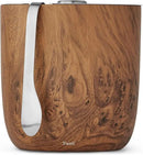 S’well Stainless Steel Ice Bucket with Tongs, 68oz Capacity, Teakwood Finish, Triple-Layer Vacuum Insulated to Keep Ice Colder Longer, BPA-Free Barware by CozyNest Decor