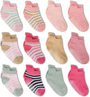 Zaples Baby Non Slip Grip Ankle Socks with Non Skid Soles for Infants Toddlers Kids Boys Girls by TinyTreasures Baby Boutique