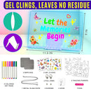 LED Drawing Board, 11.9"X8", Acrylic Note Board with Colors, Include LED Light Up Writing Pad 4 Modes & 7 Colors, 8 Markers, Stand, Hanging Chain, 2 Gel Clings, Holiday Gift by TinyTreasures Baby Boutique